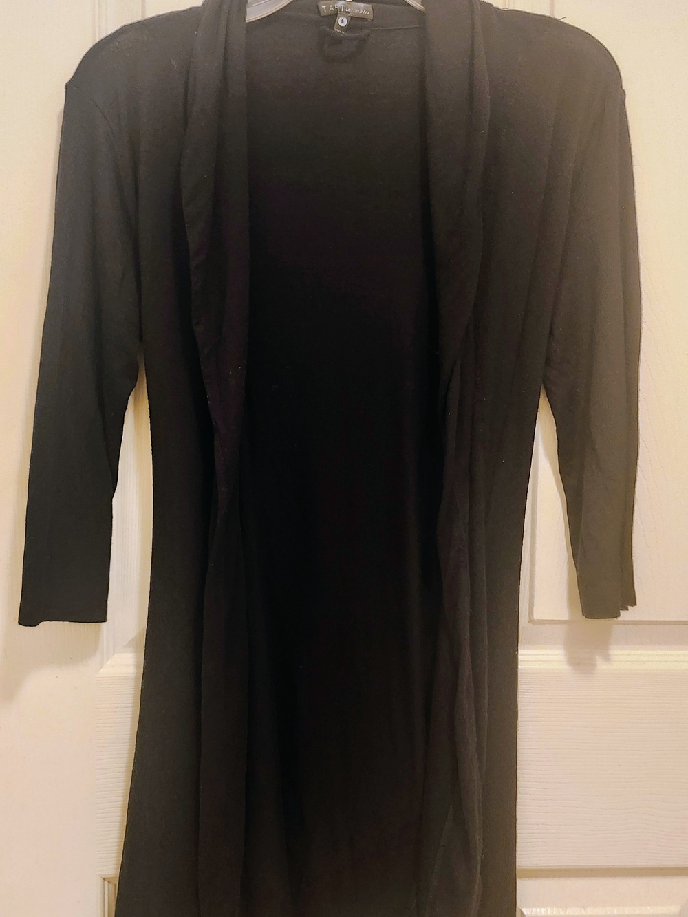 Tart Intimates Black Open-Front Longline Cardigan Blazer